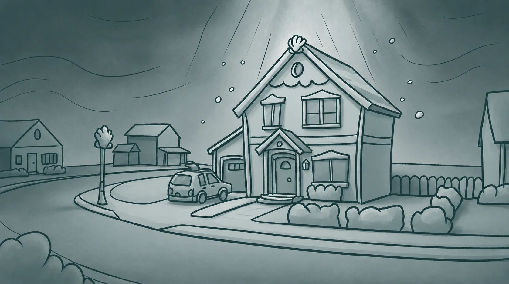 Rough Spotty house environment sketch
